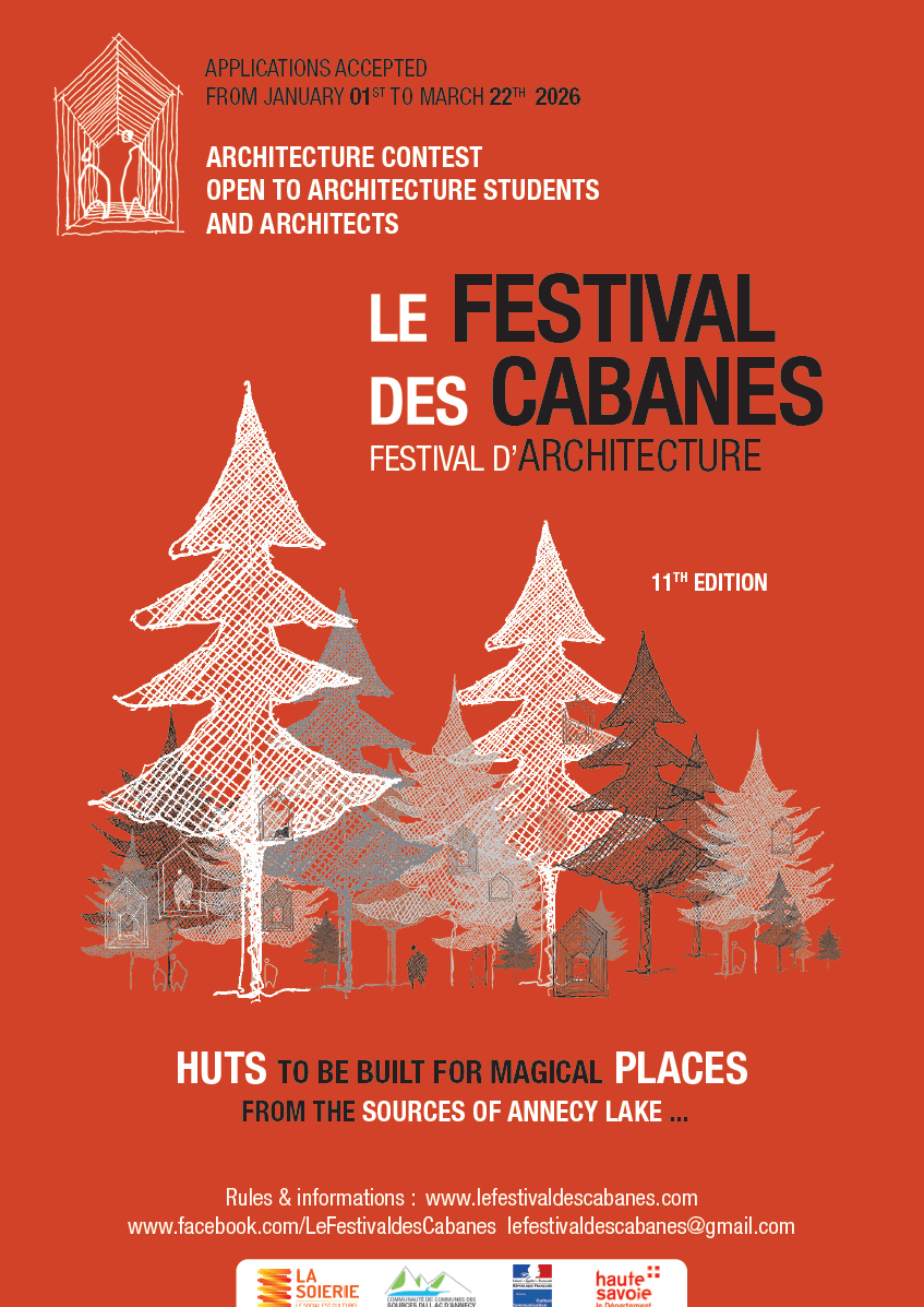 Affiche du Festival des cabanes 2026 version anglaise